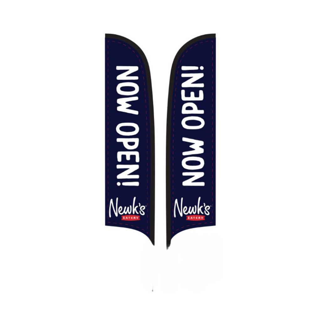 15' Newk's Eatery Navy Now Open AdverSail Flag (double sided)
