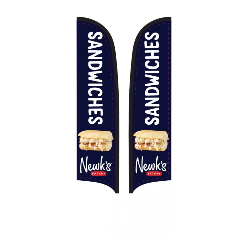 15' Double Sided Newk's Eatery Sandwiches Navy AdverSail Flag