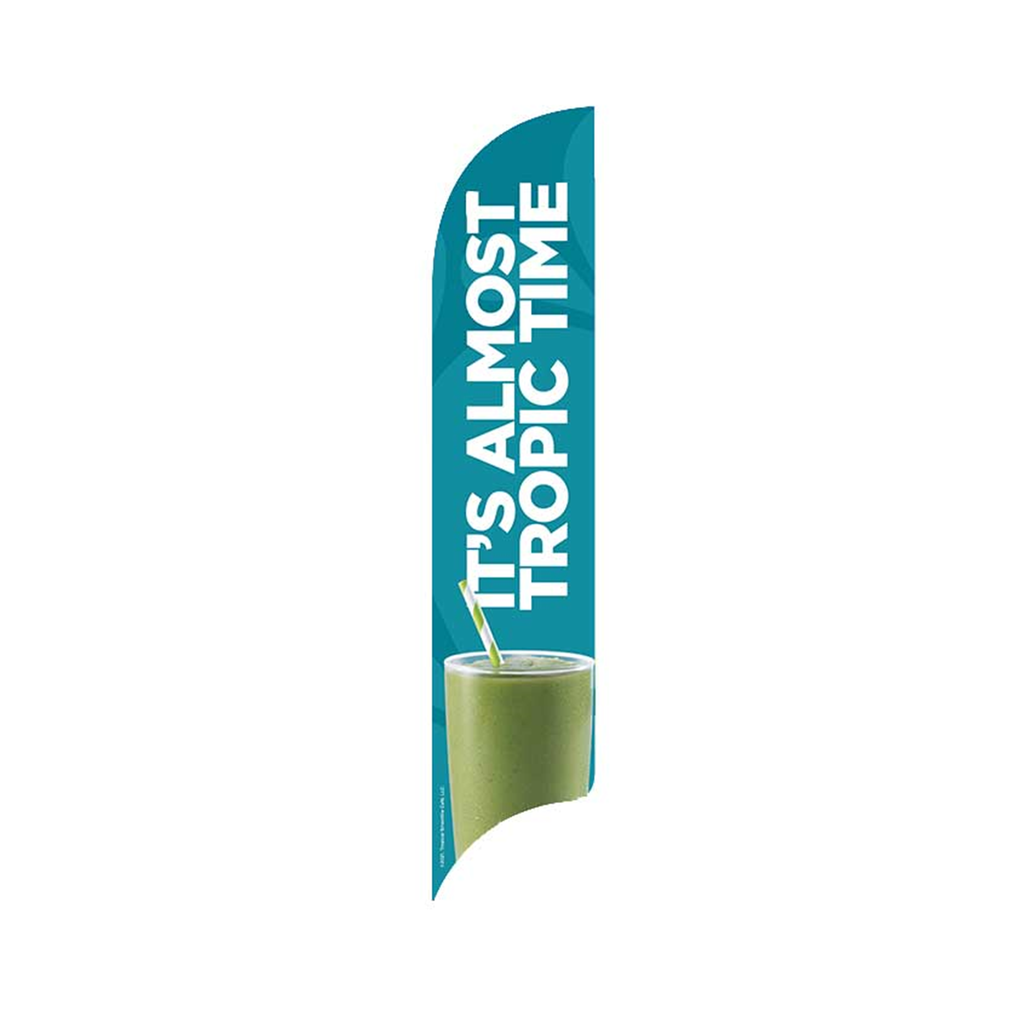 15' Tropical Smoothie Cafe Teal It's Almost Tropic Time AdverSail Flag