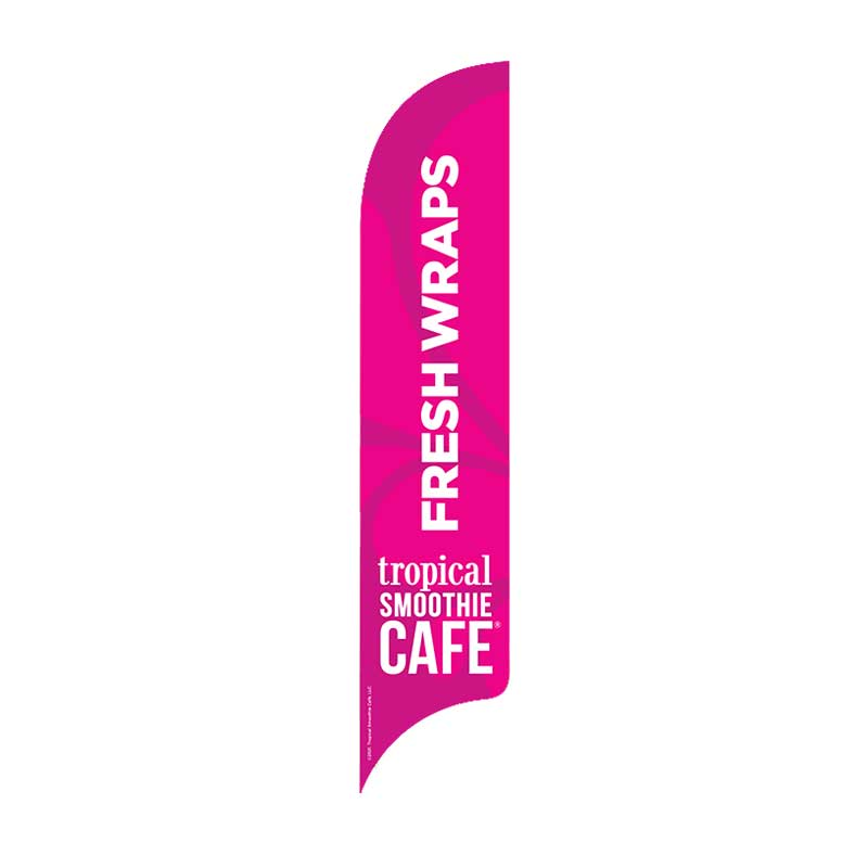 15' Tropical Smoothie Cafe Fresh Wraps Pink AdverSail Flag