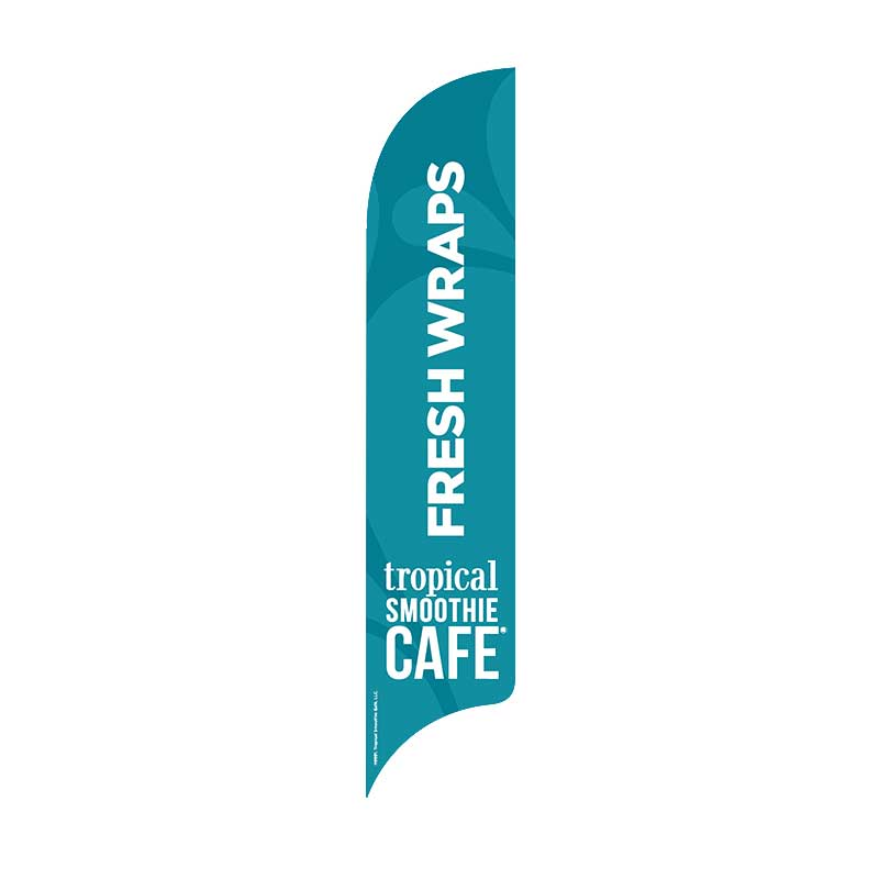 15' Tropical Smoothie Cafe Fresh Wraps Teal AdverSail Flag