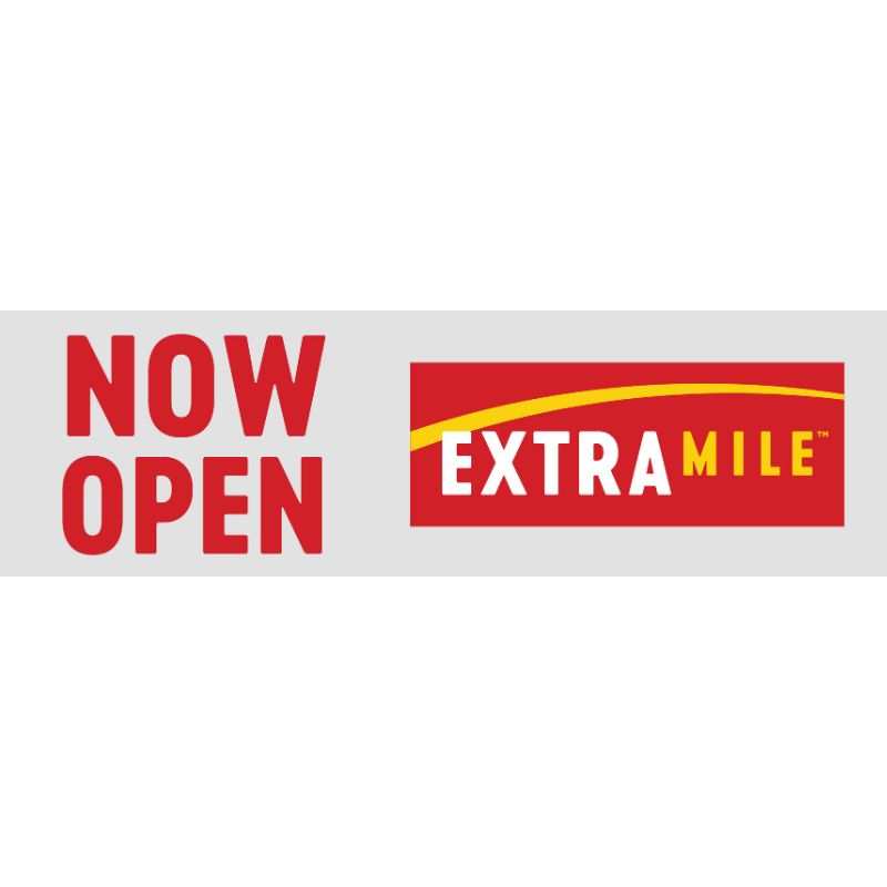 3’x10’ ExtraMile White Now Open Vinyl Banner