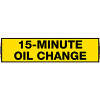 2' X 8' FullSpeed Automotive Yellow 15 Minute Oil Change Mesh Bay Banner