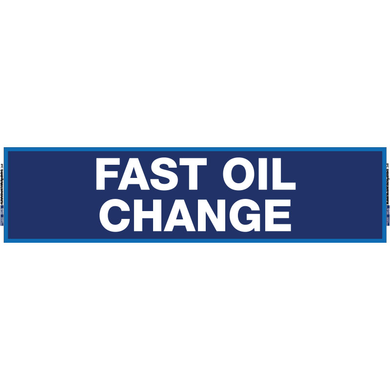 2' x 8' FullSpeed Automotive Blue Fast Oil Change Mesh Bay Banner (single-sided)