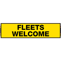 2' x 8' FullSpeed Automotive Fleets Welcome Mesh Bay Banner - YELLOW