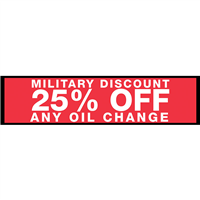 2' x 8' FullSpeed Automotive Military Discount $25 Standard Oil Changes Mesh Bay Banner - RED