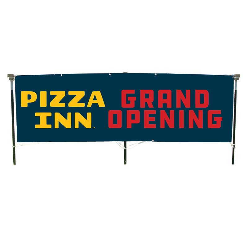 4' X 10' Pizza Inn Black Grand Opening Vinyl Banner