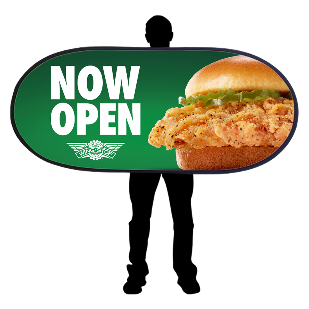 3x6 Wingstop Logo Now Open Shaker Sign (2023 Art)