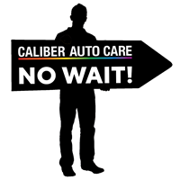 Caliber Auto Care Black No Wait Arrow Spinner Sign