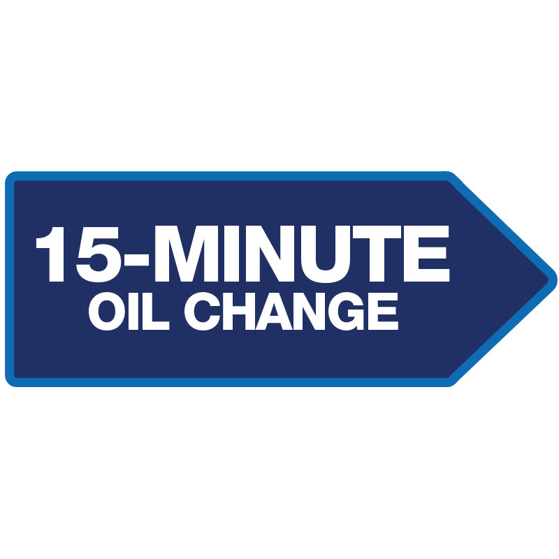 FullSpeed Automotive 46x18 Double Sided 15-Minute Oil Change Spinner Sign - BLUE