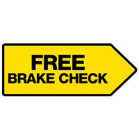 FullSpeed Automotive 46x18 Double Sided Free Brake Check Spinner Sign - YELLOW