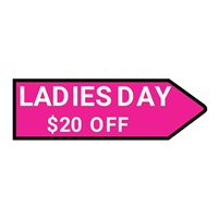 FullSpeed Automotive 46x18 Double Sided Ladies Day Spinner Sign - PINK