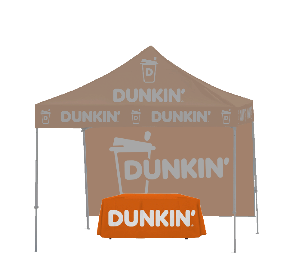 Dunkin 6' Drape Tablecloth - Orange & White Logo