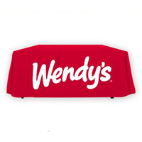 6' Wendy's Red Logo Tablecloth (draped)