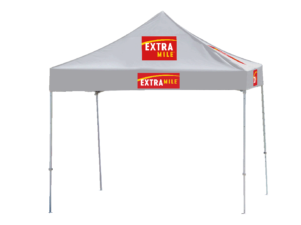 10' X 10' ExtraMile White Logo Tent Topper