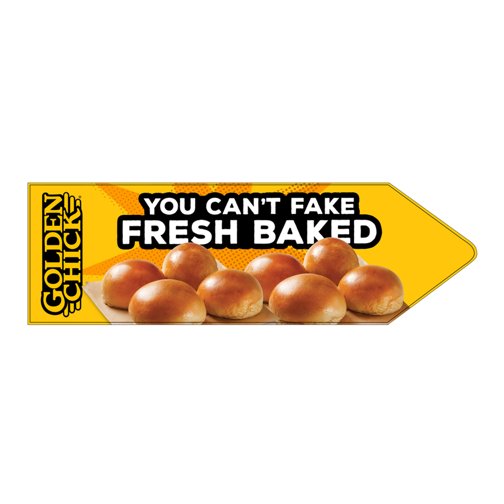 55" X 17" Golden Chick Fresh Baked Arrow Spinner Sign