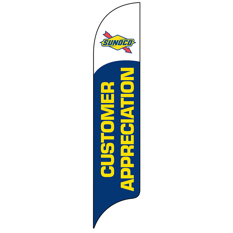 15' Sunoco Customer Appreciation Blue AdverSail Flag 