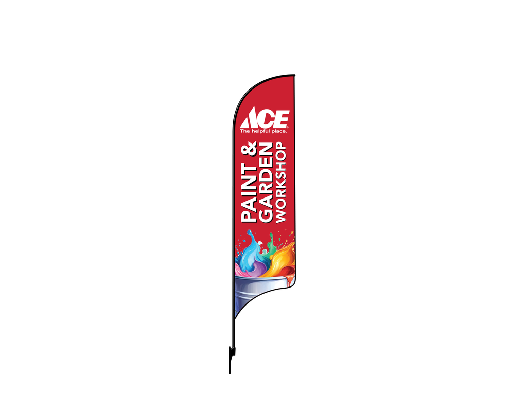 12' Ace Hardware Red Paint & Garden Workshop AdverSail Flag