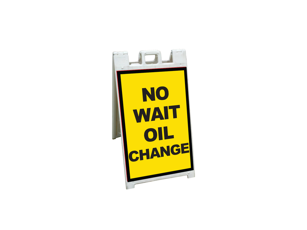 24" x 36" FullSpeed Yellow No Wait Oil Change A-frame Insert  