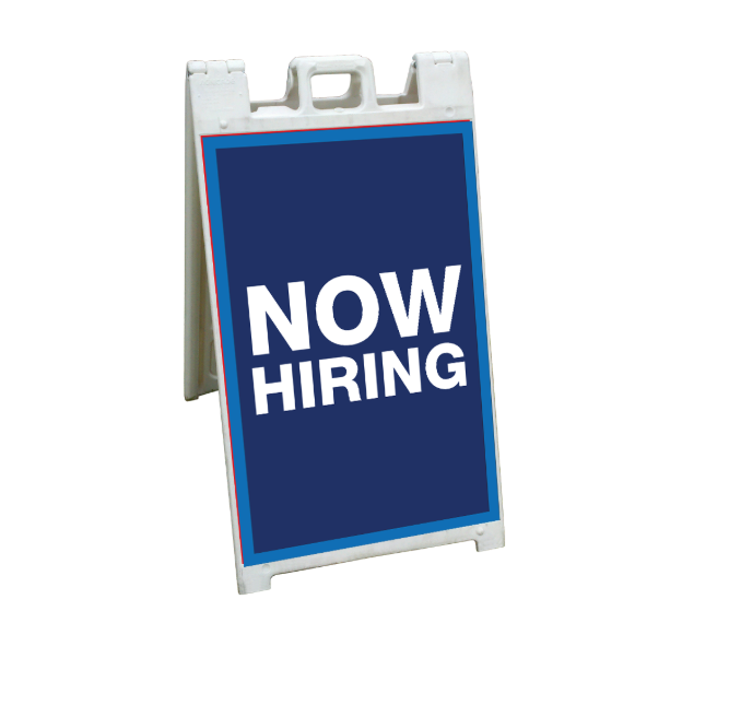 24" X 36" FullSpeed Blue Now Hiring Coroplast A-Frame Insert