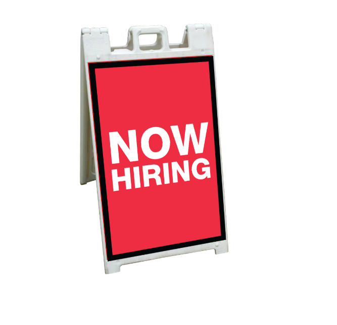 24" X 36" FullSpeed Red Now Hiring Coroplast A-Frame Insert