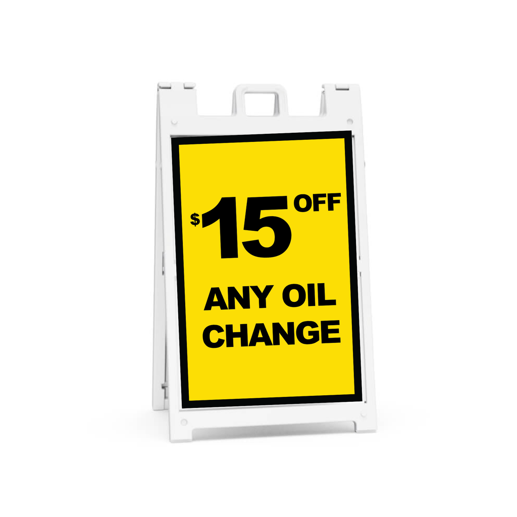 24" x 36" FullSpeed Yellow $15 Off Any Oil Change Insert Only
