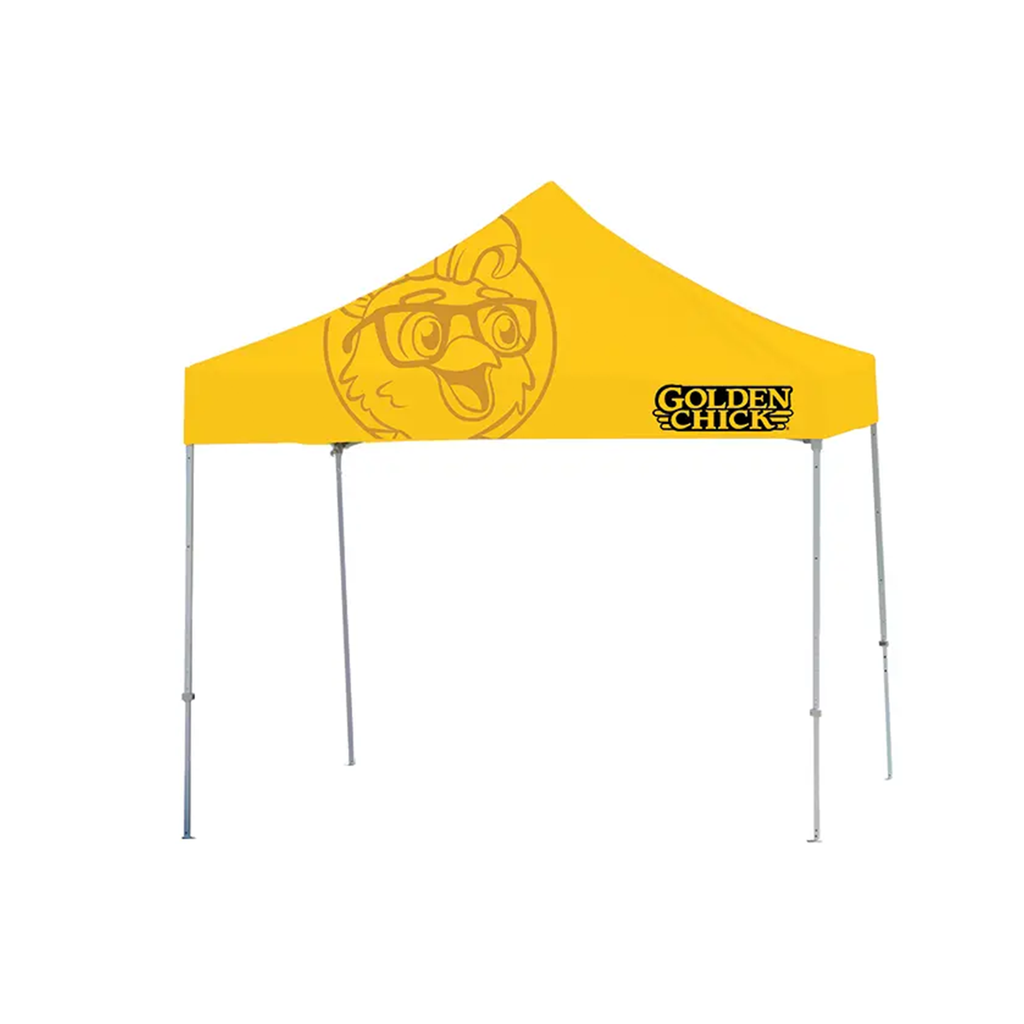Golden Chick 10' X 10' Tent Top Yellow Logo and Frame