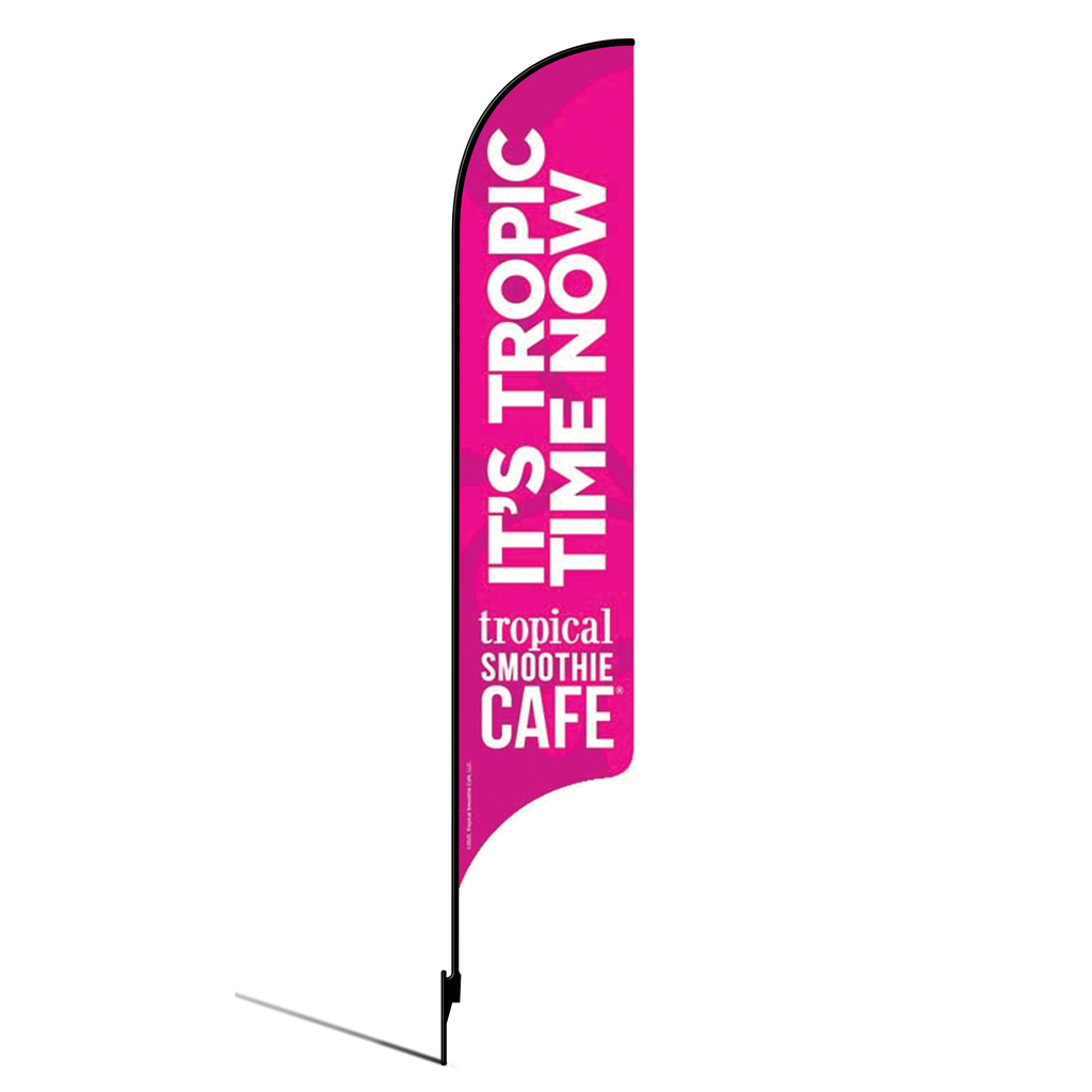 15' Tropical Smoothie Cafe Pink It's Tropic Time Now AdverSail Flag Kit