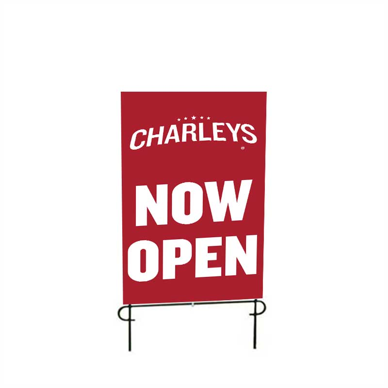 Kit for 22" x 35" Charleys Philly Steaks Red Now Open Super Bandit Vinyl Sign (double sided)