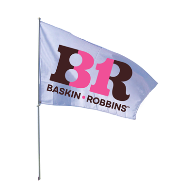 3' X 5' Baskin Robbins White BR Flag