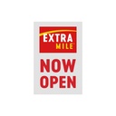 24"x36" ExtraMile C Stores White & Red Now Open A-frame Insert