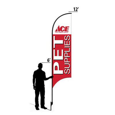 12' Ace Hardware Pet Supplies AdverSail Flag