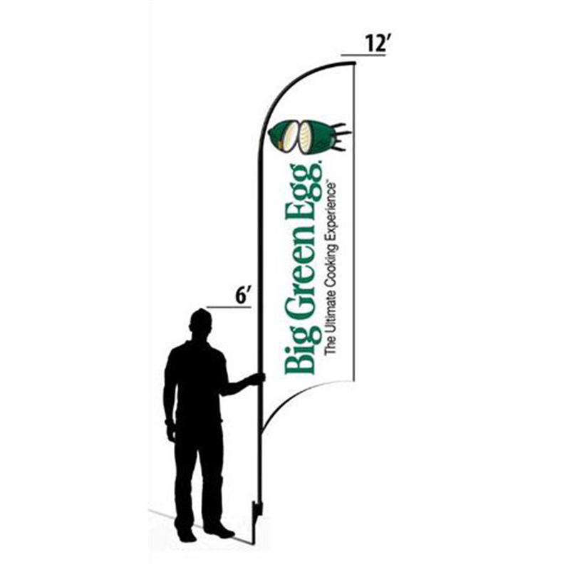 12' Big Green Egg White Logo AdverSail Flag