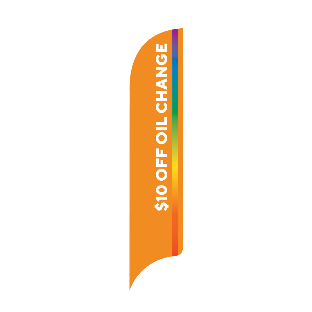 15' Caliber Auto Care $10 off Oil Change Orange BG AdverSail Flag