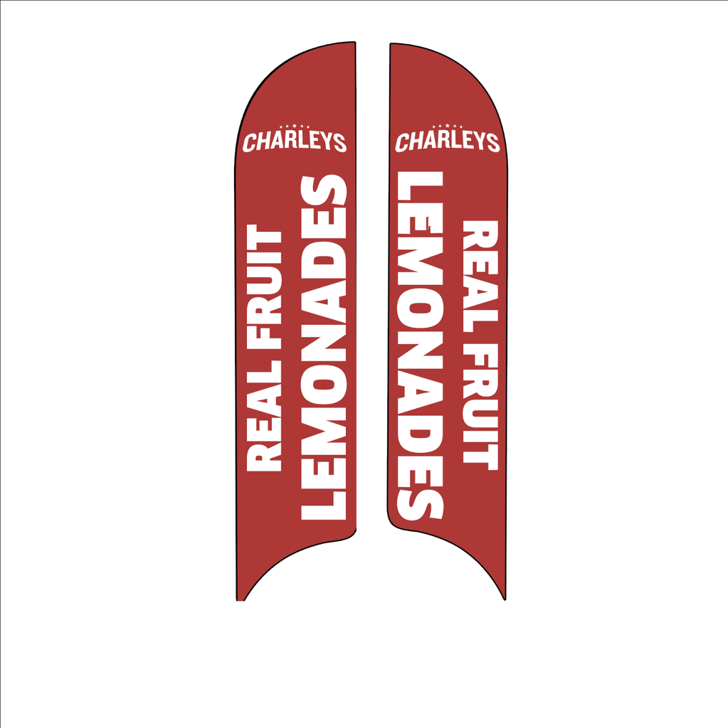 15' Charleys Philly Steaks Red Real Fruit Lemonade AdverSail Flag  (double sided)