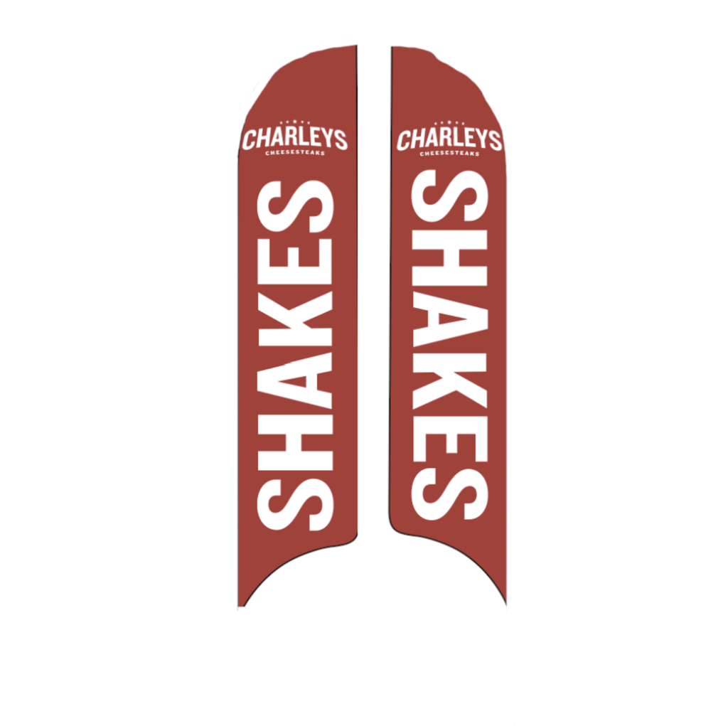 15' Charleys Philly Steaks Red Shakes AdverSail Flag  (double sided)