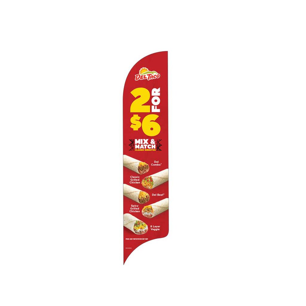 15' Del Taco Red 2 for $6 Mix and Match AdverSail Flag