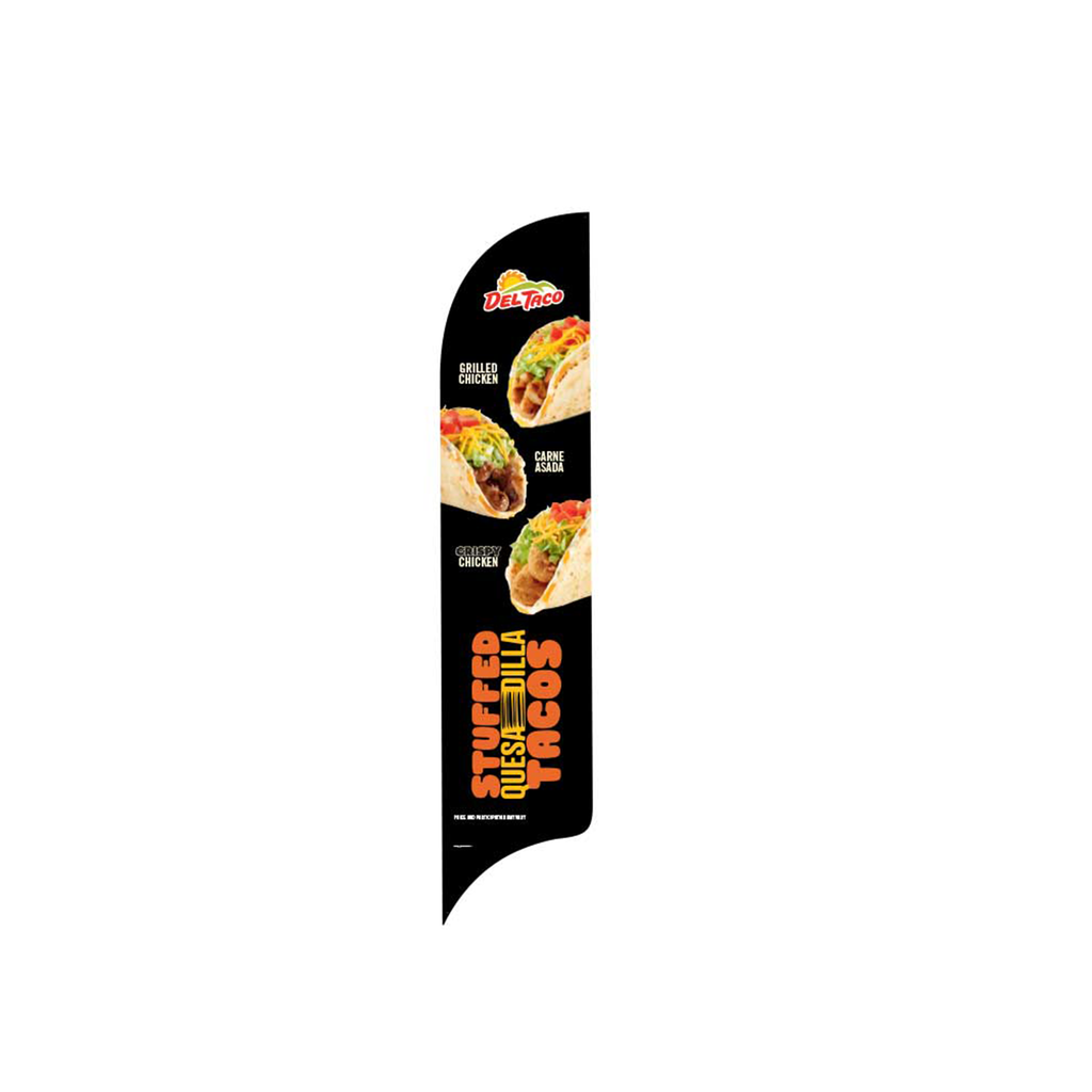 15' Del Taco Black Stuffed Quesdilla Tacos AdverSail Flag