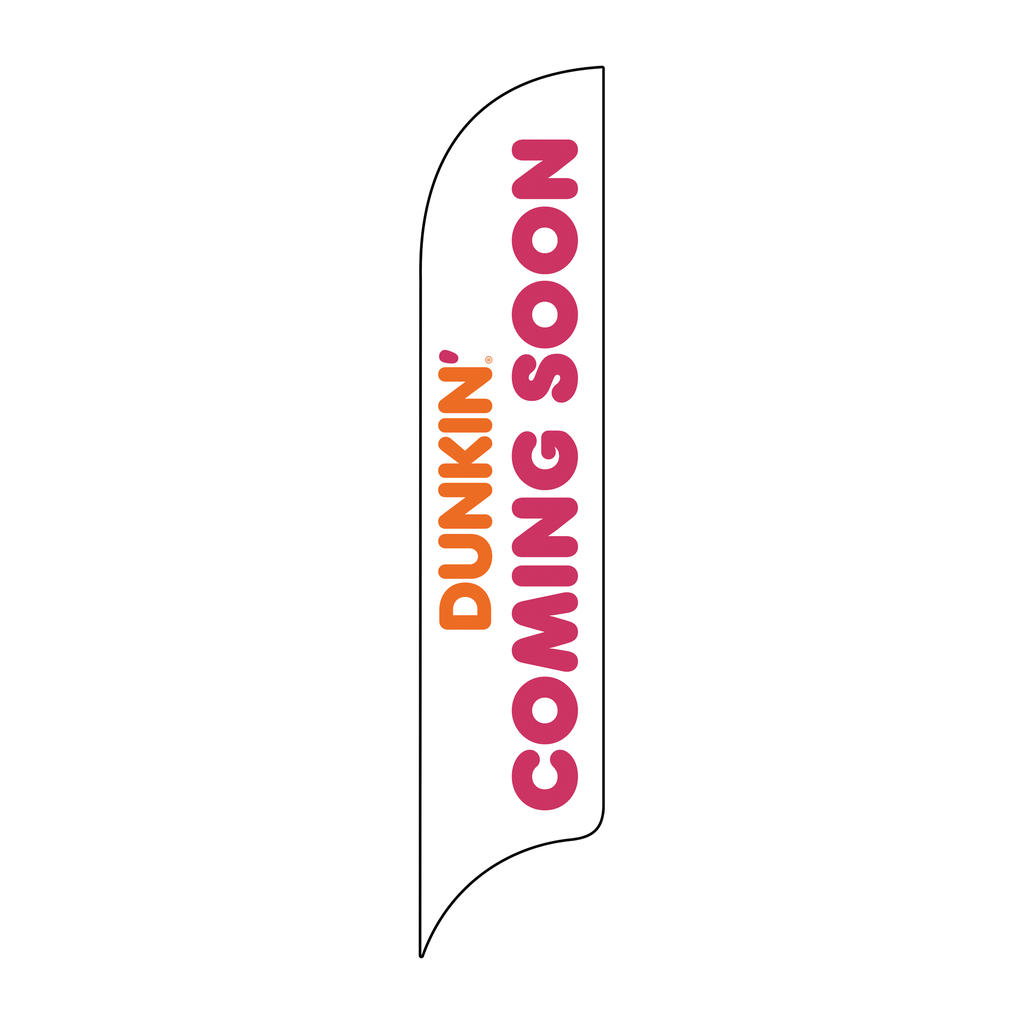 15' Dunkin' Donuts White Coming Soon AdverSail Flag