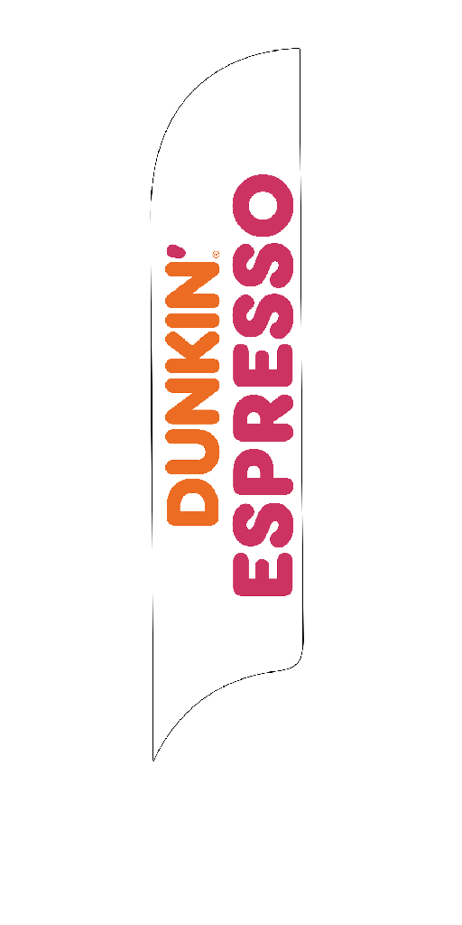 15' Dunkin' Donuts White Espresso AdverSail Flag