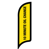 12' FullSpeed Automotive 10 Minute Oil Change AdverSail Flag - YELLOW