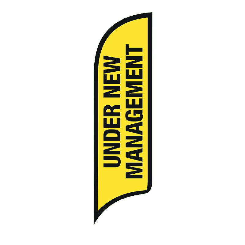 12' FullSpeed Automotive Under New Management AdverSail Flag - YELLOW